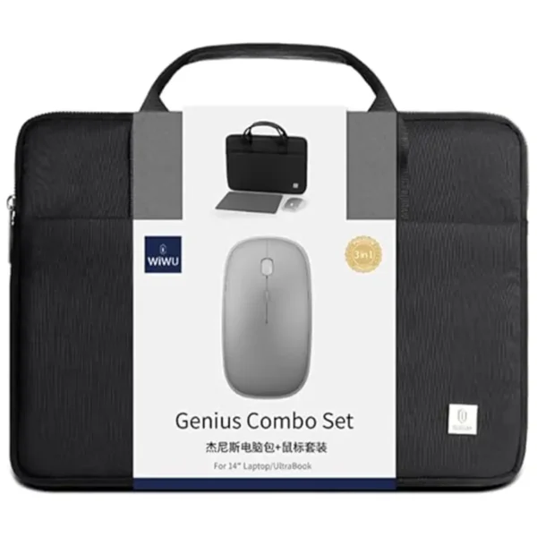 Wiwu Genius Combo 3 in 1 15.6\'\' Notebook Çanta + Mouse and Mouse Pad Siyah