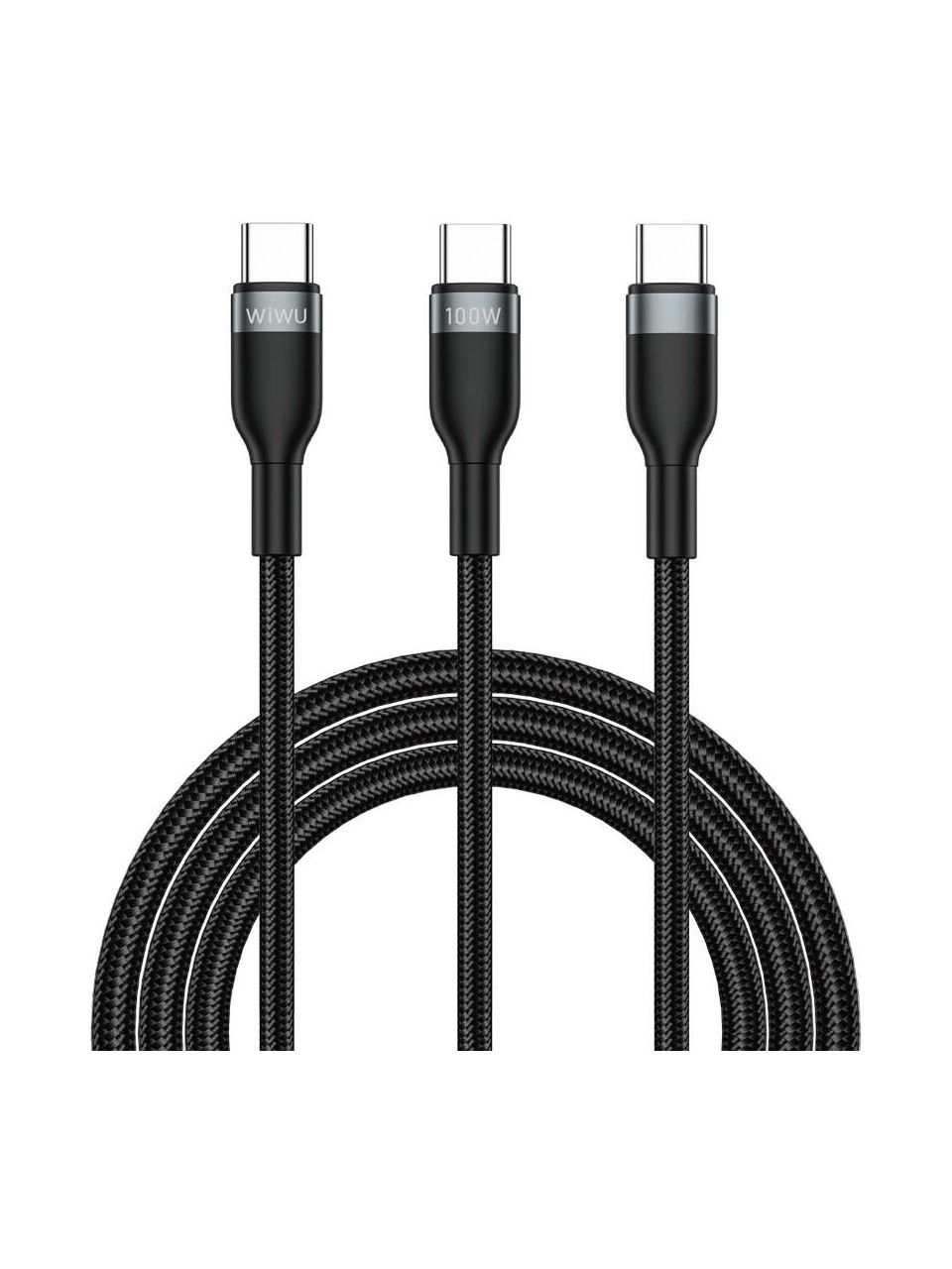 Wiwu Concise 100W 2 in 1 Type-C to Type-C + Lightning PD Data ve Şarj Kablosu 1.2mt