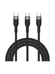 Wiwu Concise 100W 2 in 1 Type-C to Type-C + Lightning PD Data ve Şarj Kablosu 1.2mt