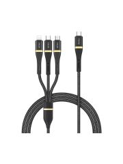 Wiwu Elite 100W 3 in 1 Type-C to Lightning + Type-C + Micro USB Ultra Hızlı Şarj Kablosu 1.2mt