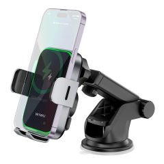 Wiwu Kablosuz Şarj Özellikli Uzayabilen Vantuzlu Araç İçi Telefon Tutucu