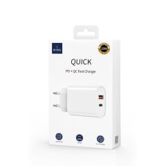 Wiwu Quick 20W+18W Type-C+USB Hızlı Şarj Başlığı