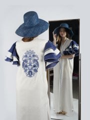 Sırtı Kuş İşlemeli Kimono