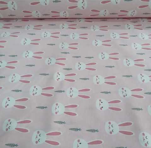 Pembe Tavşan Poplin Kumaş