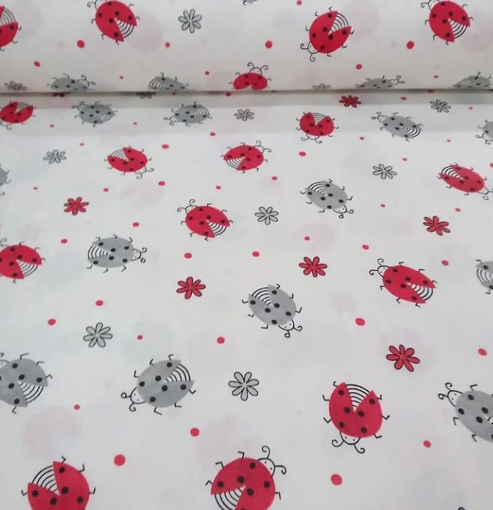 Uğur Böceği Poplin Kumaş
