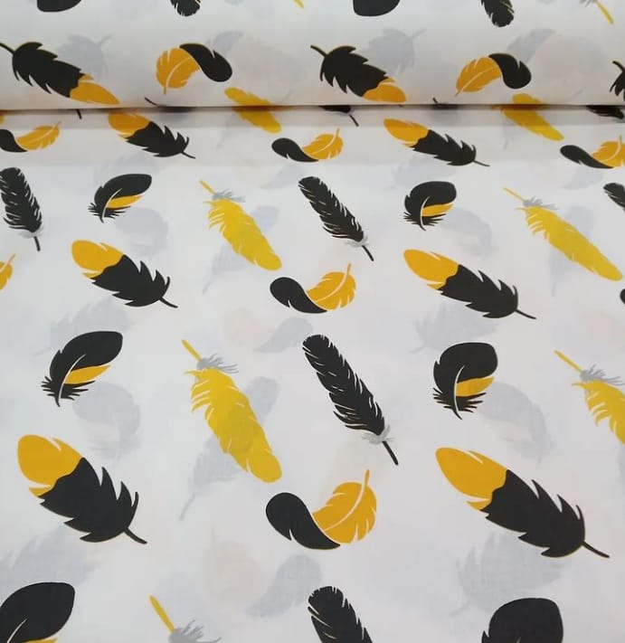 Sarı Şans Tüyü Poplin Kumaş