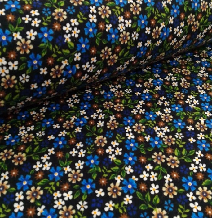 Mavi Kır Çiçekleri Divitin Kumaş