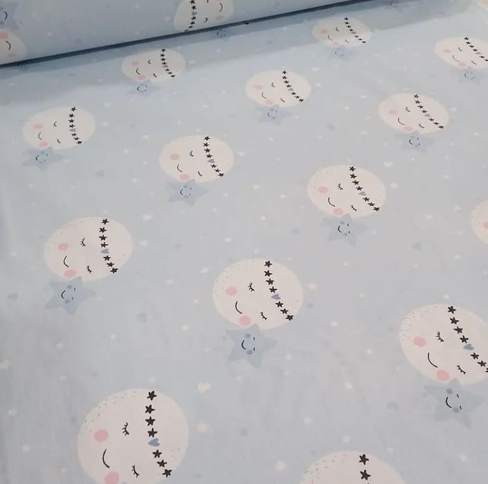 Mavi Uykucu Ay Poplin