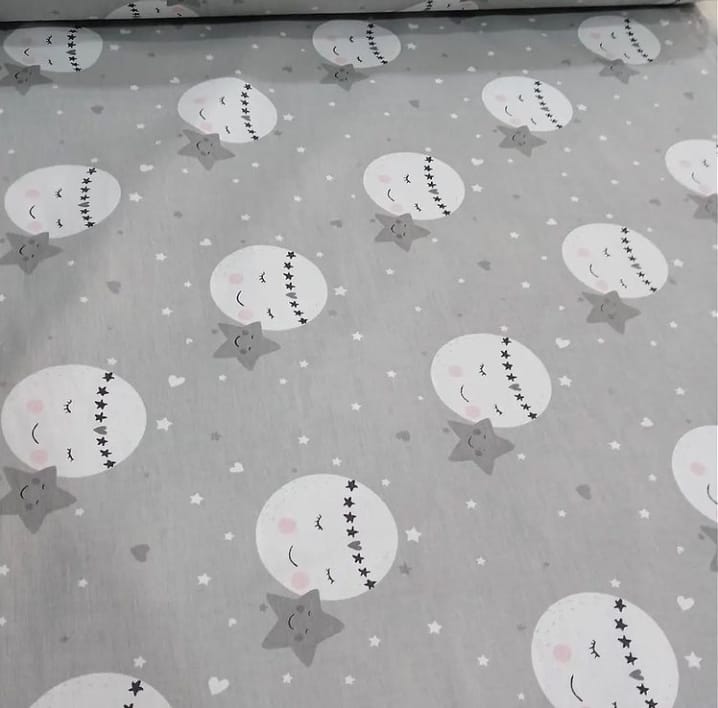 Gri Uykucu Ay Poplin