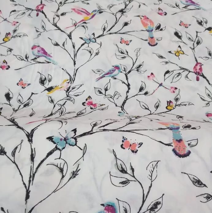 Daldaki Kuşlar Poplin