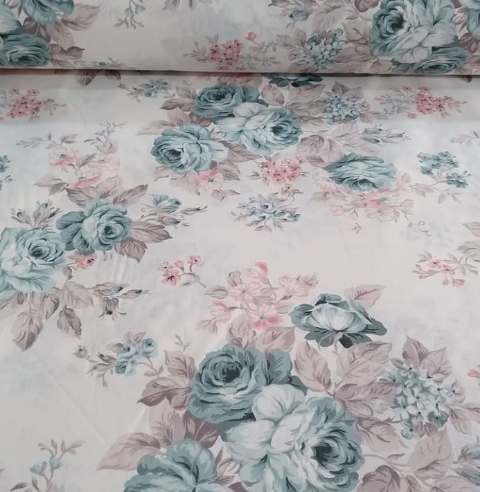 Pastel Mavi Buket Poplin