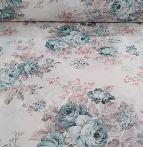 Pastel Mavi Buket Poplin