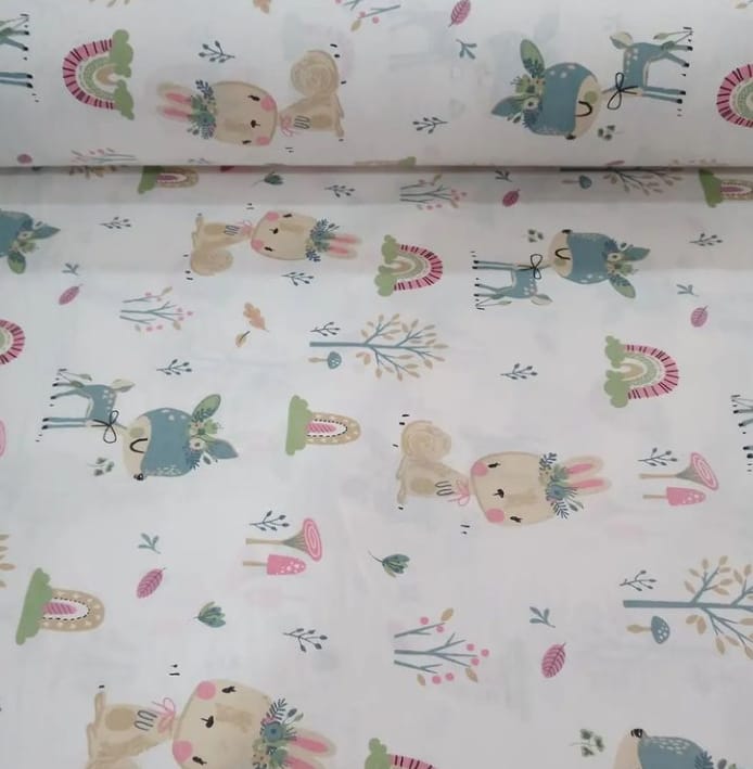 Renkli Bambi Poplin