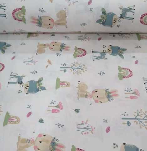 Renkli Bambi Poplin