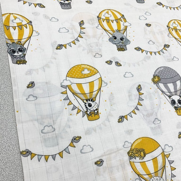 Sarı Uçan Balonlar Müslin Bezi