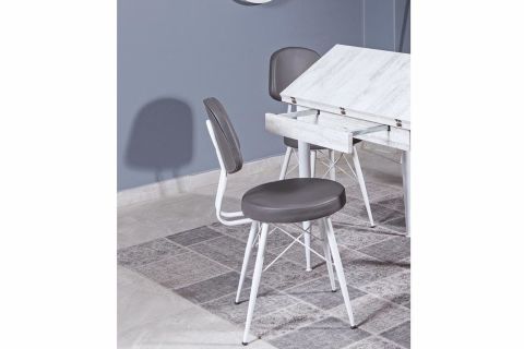 Levent SAN.0015-613, 4007 Eyfel Metal Ayak Sandalye Gri Beyaz