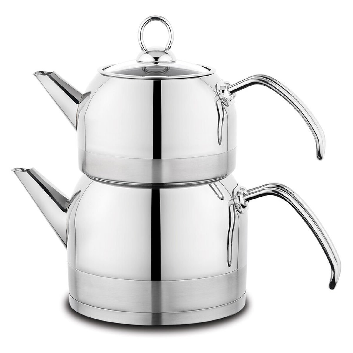 Schafer Ada Metal Çaydanlık Takımı (Orta) 4 Parça-Inox