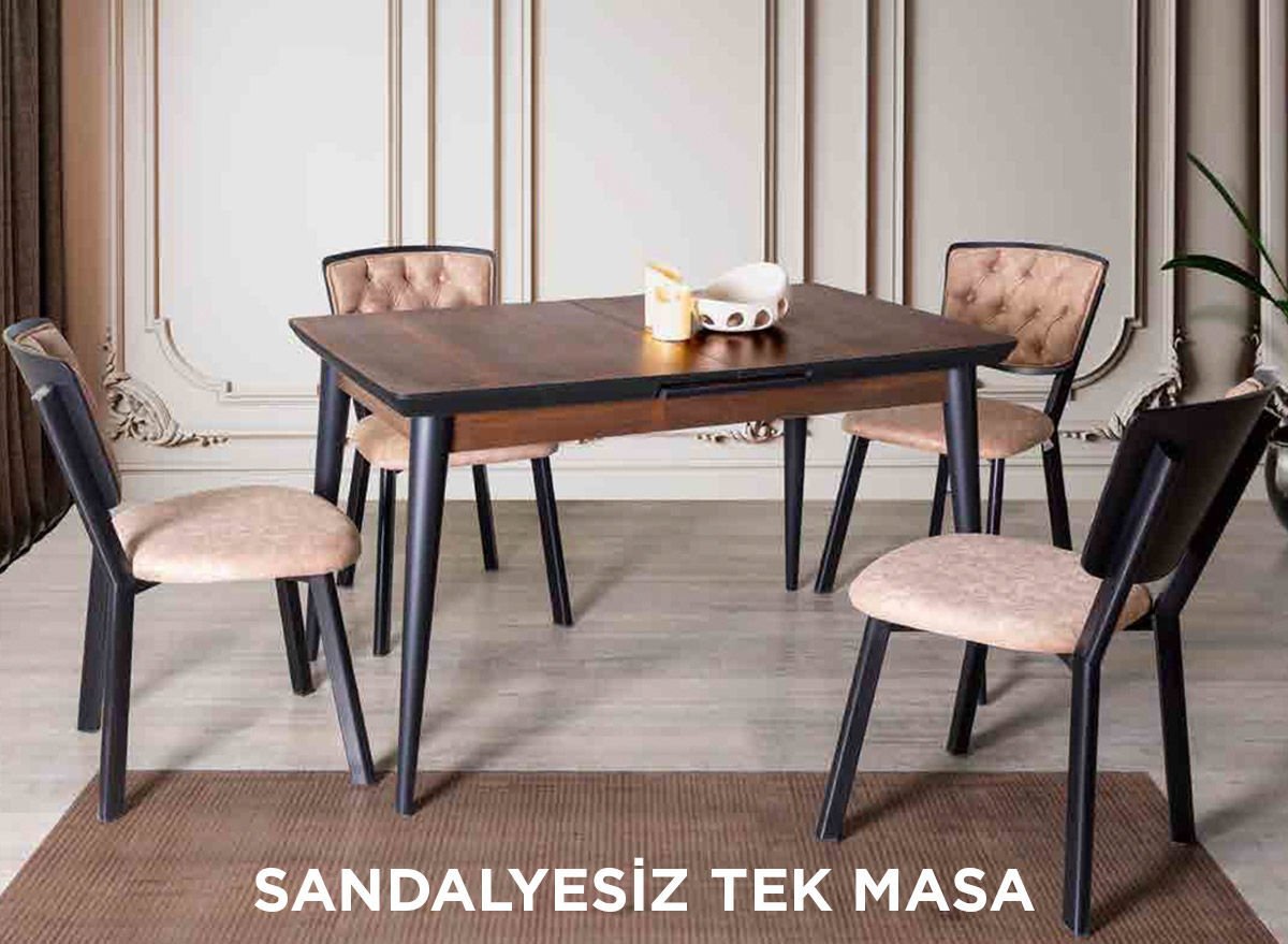 Always Star T677 Sandalyesiz Tek Masa, Belen Krem