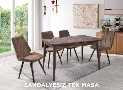 Always Star T687 Sandalyesiz Tek Masa, Kahverengi