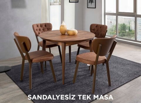 Always Star T210 Sandalyesiz Tek Masa, Belen Kahverengi