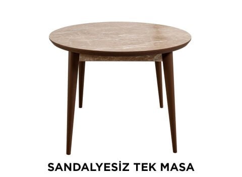 Always Star T210 Sandalyesiz Tek Masa, Belen Krem