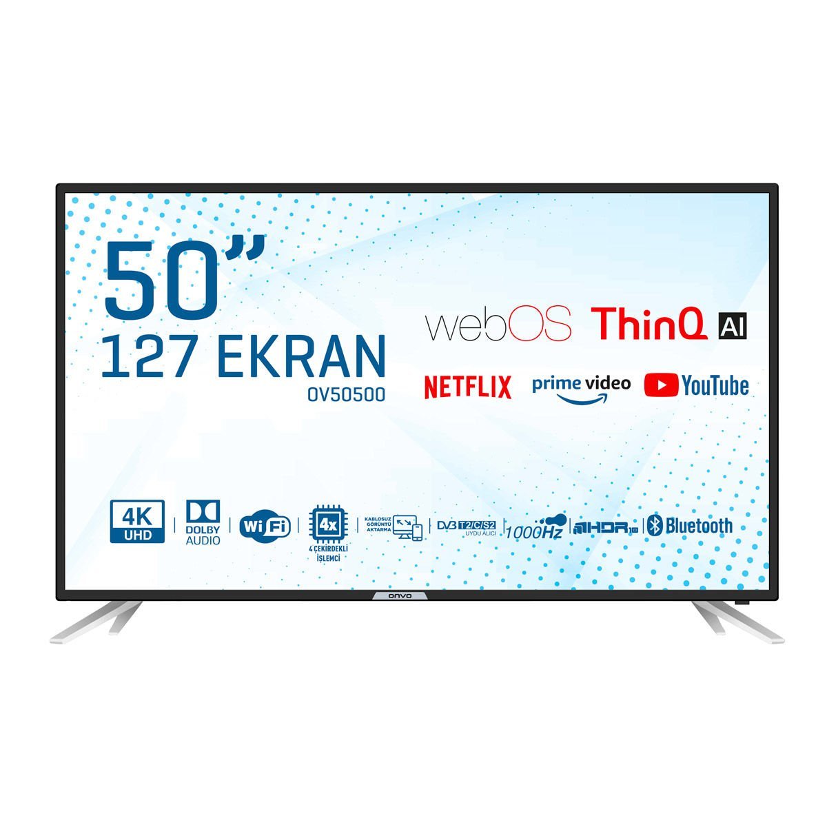 Onvo 50'' 4K Ultra HD 127 Ekran Uydu Alıcılı webOS Smart Led TV