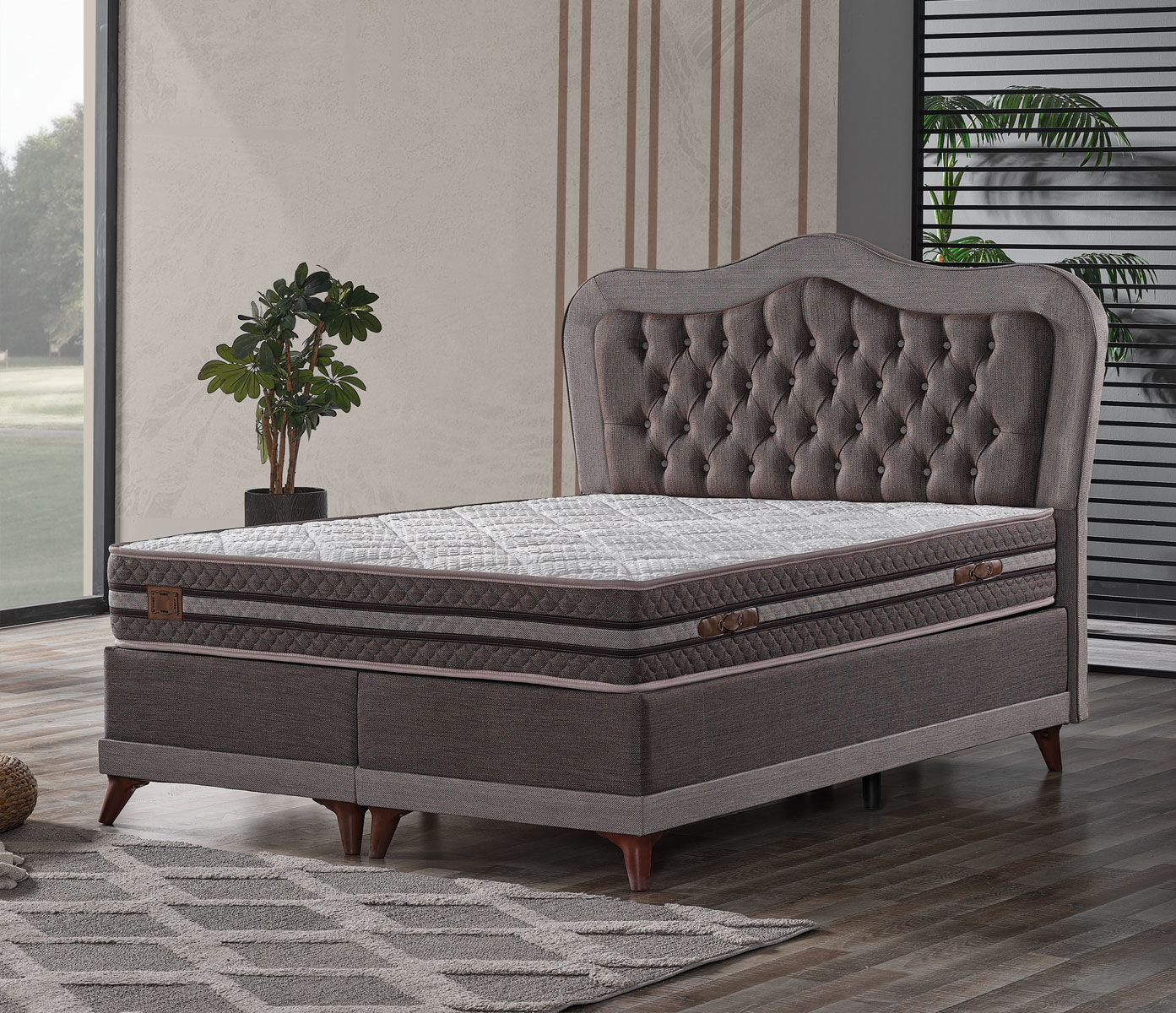 Bossleep Olivia 150x200 Yatak Baza Başlık Set