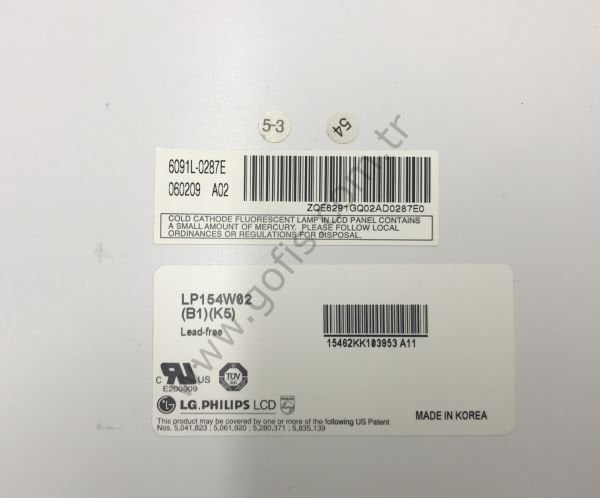 LP154W02 (B1)(K5) NOTEBOOK LCD EKRAN FLORESANLI 15.4'' 30 PİN
