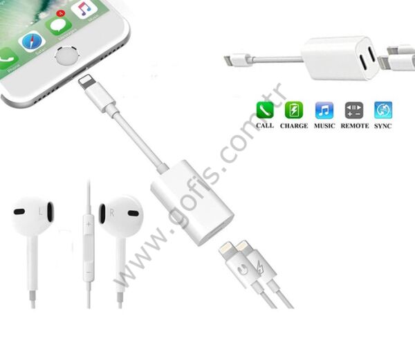 LIGHTNING  2 IN 1 ŞARJ VE KULAKLIK ÇEVİRİCİ