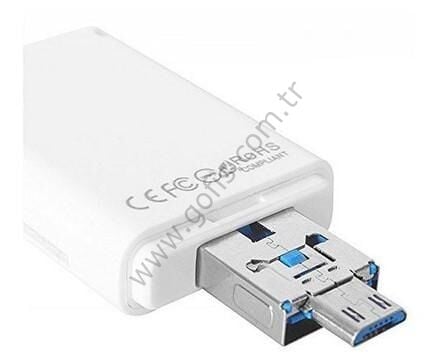 MANATECH I-USB-STORER 3 IN 2 KART OKUYUCU LIGHTNING USB MİCRO USB SD KART