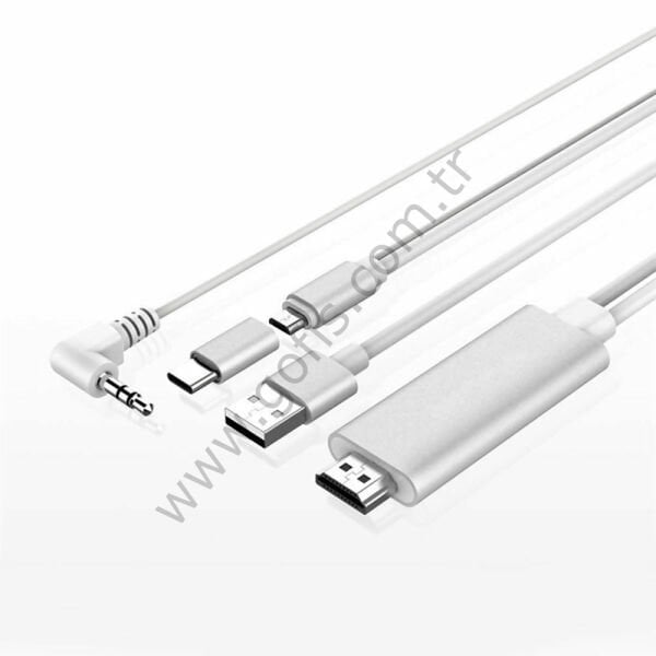 HDMI DIGITAL  AV CABLE  2 IN  1 HDMI TO  MICRO USB & USB-C