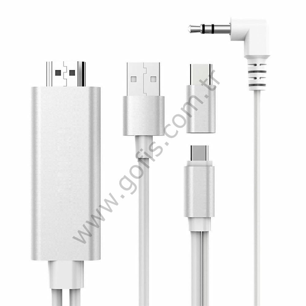 HDMI DIGITAL  AV CABLE  2 IN  1 HDMI TO  MICRO USB & USB-C