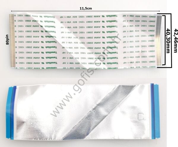 TENNRICH AWM 20861 105C 60V VW-1 HF FLEX KABLO 40,30MM 42,46MM 11,5CM 80 PİN FLEX CABLE