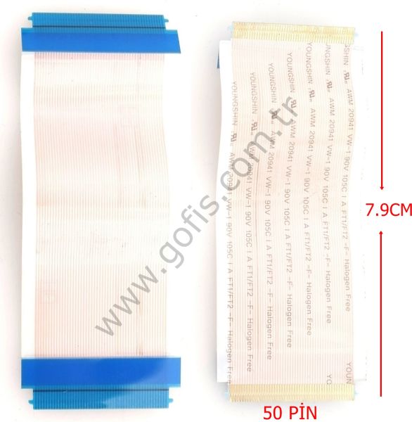 YOUNGSHIN AWM 20941 VW-1 90V 105C I A FT1/FT2 -F- FLEX KABLO 50 PİN 7.9CM FLEX CABLE