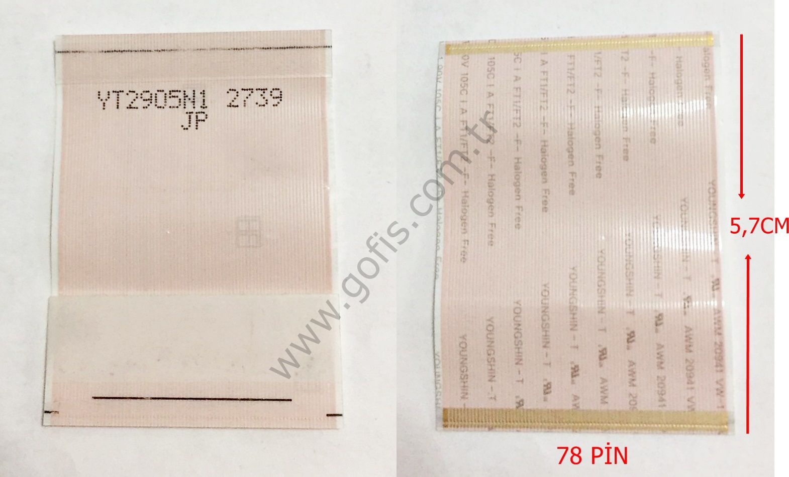 YT2905N1 2739 FLEX KABLO 78 PİN 5,7CM FLEX CABLE
