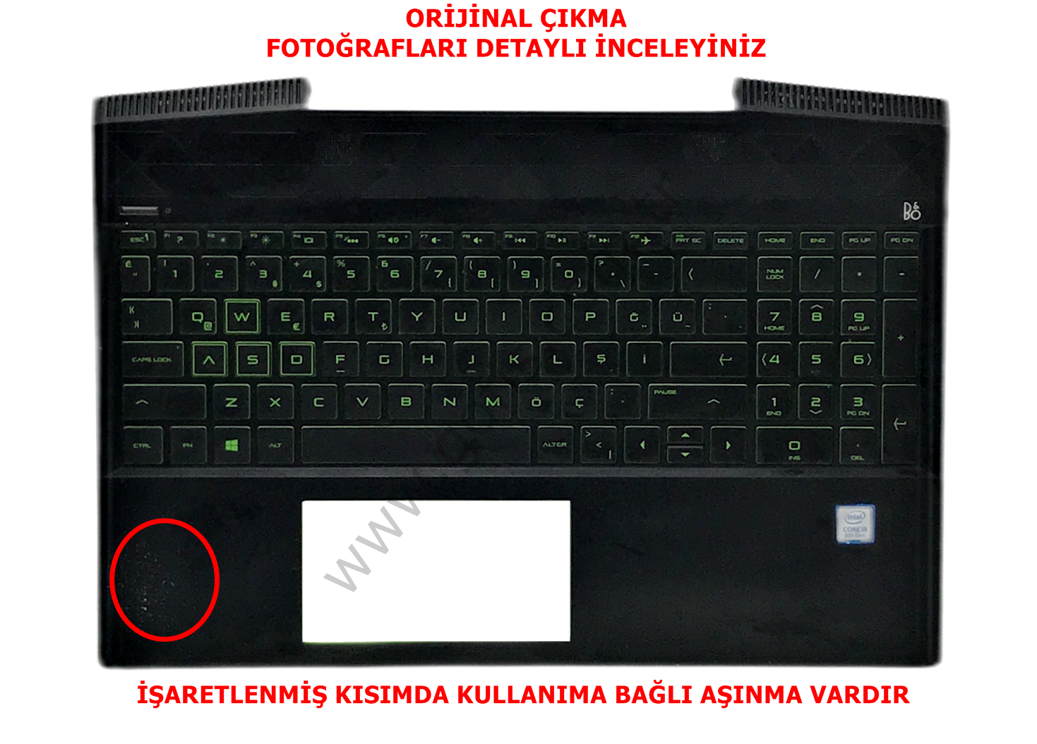 HP PAVİLİON GAMİNG 15-CX ÜST KASA KLAVYE TPN-C133 AM28B000E00 AM28B000810 KLAVYE KASASI %100 ORİJİNAL