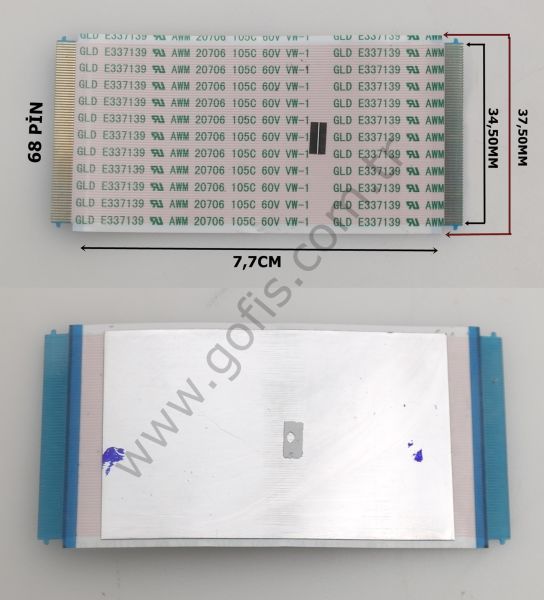 GLD E337139 AWM 20706 105C 60V VW-1 FLEX KABLO 34,50MM 37,50MM 7,7CM 68 PİN FLEX CABLE