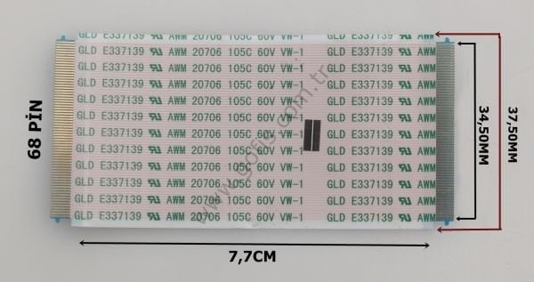 GLD E337139 AWM 20706 105C 60V VW-1 FLEX KABLO 34,50MM 37,50MM 7,7CM 68 PİN FLEX CABLE