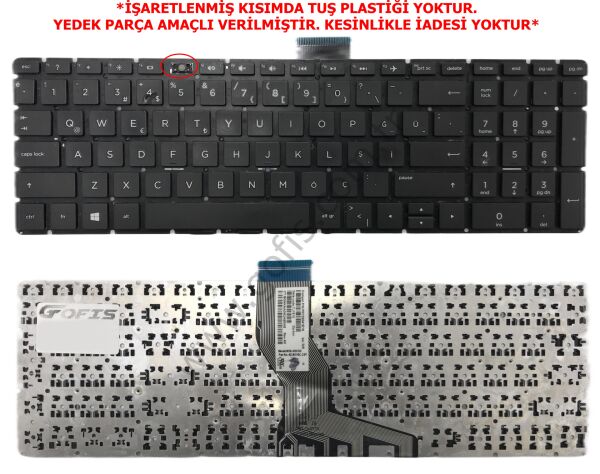 HP PAVİLİON 15-BS 15-BW 250 G6 255 G6 KLAVYE TÜRKÇE Q PK132041E18 NSK-XDCSC * YEDEK PARÇA AMAÇLI* (1)