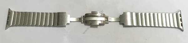 APPLE WATCH 38MM BAKLALI MODEL PASLANMAZ ÇELİK BİLEZİK KORDON GÜMÜŞ %100 ORİJİNAL