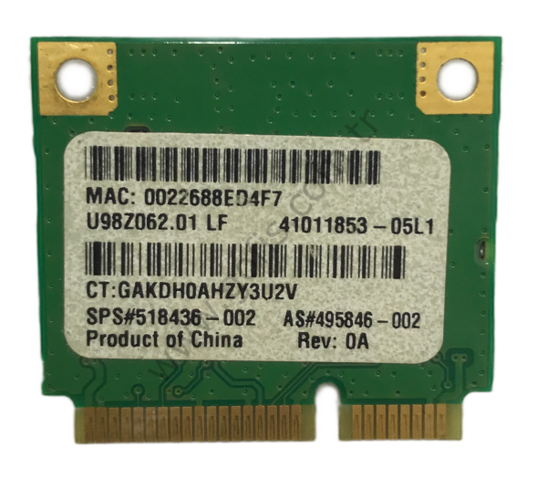 HP COMPAQ PRESARİO CQ61 WİRELESS KART U98Z062.01 495846-002 518436-002 WİFİ CARD