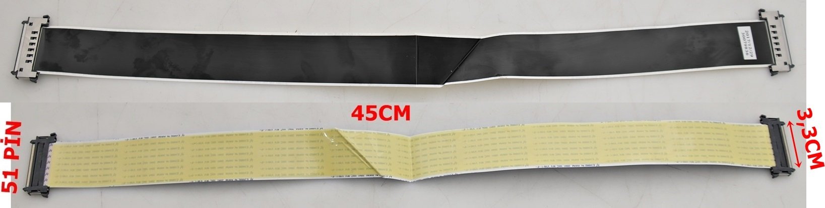 TOSHİBA 50U5863DAT, HI-LEVEL 43UHL900 LVDS KABLO 30079836 3,3CM 45CM 51 PİN LVDS CABLE