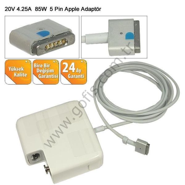 APPLE 85W 18.5V 4.6A 20V 4.25A 5 PİN MAGSAFE 2 ADAPTÖR