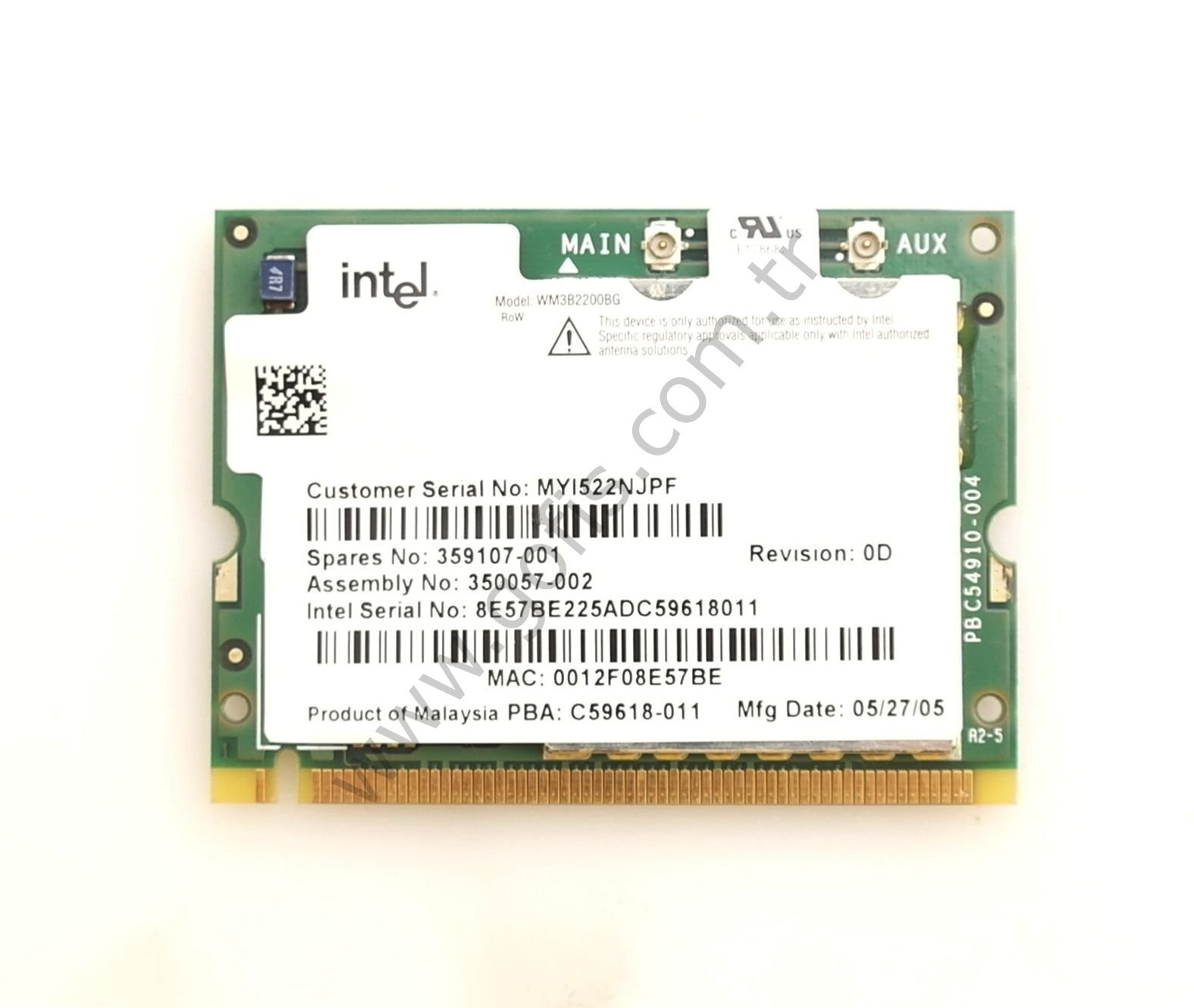 HP COMPAQ DV4000 NC6220 NX6110 NX8220 WİRELESS KART WM3B2200BG 381583-001 350057-002 359107-001 WİFİ CARD
