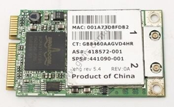 HP PAVİLİON DV6000 DV9000 WİRELESS KART 418572-001 441090-001 QDS-BRCM1020 WİFİ CARD