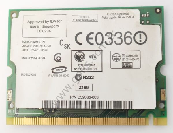 TOSHİBA SATELLİTE PRO M35 WİRELESS KART PA3362U-1MPC G86C0000X310 C55369-009 WİFİ CARD