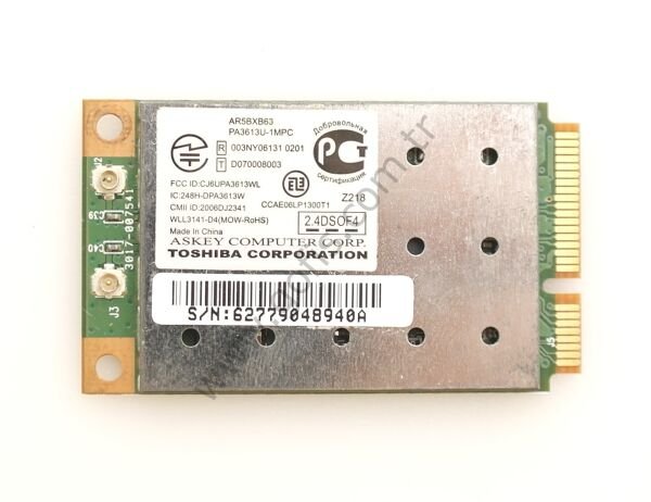 TOSHİBA SATELLİTE A215 WİRELESS KART AR5BXB63 K000052560 WİFİ CARD