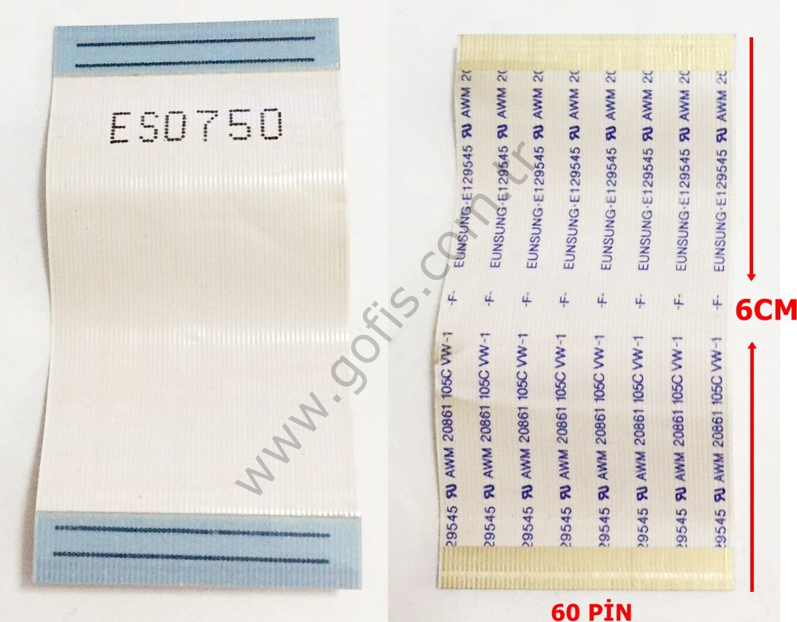 EUNSUNG E129545 AWM 20861 105C VW-1 -F- ES0750 FLEX KABLO 60 PİN 6CM FLEX CABLE