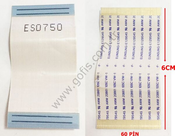 EUNSUNG E129545 AWM 20861 105C VW-1 -F- ES0750 FLEX KABLO 60 PİN 6CM FLEX CABLE