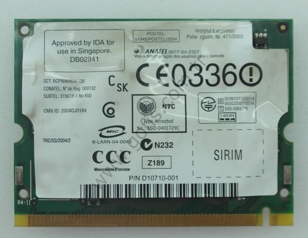 SONY VAİO PCG-7A1M WİRELESS KART C88498-004 WM3B2200BG 2200BG WİFİ CARD